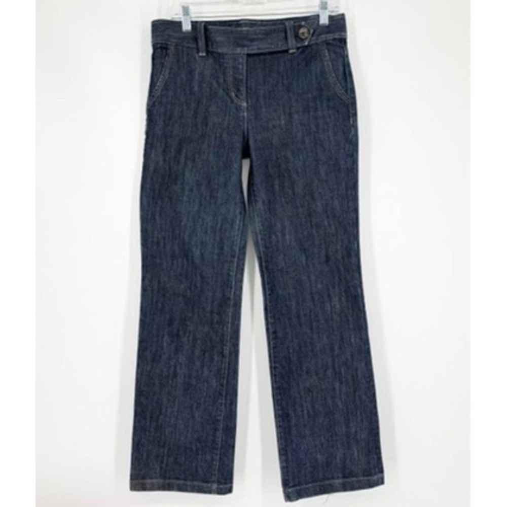 Vintage Y2K Ann Taylor Margo Waist Dark Wash Straight Leg Trouser Jeans 4